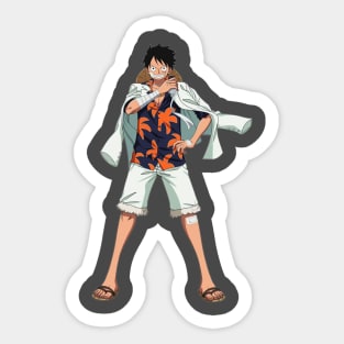 Luffy One Piece Gold Sticker